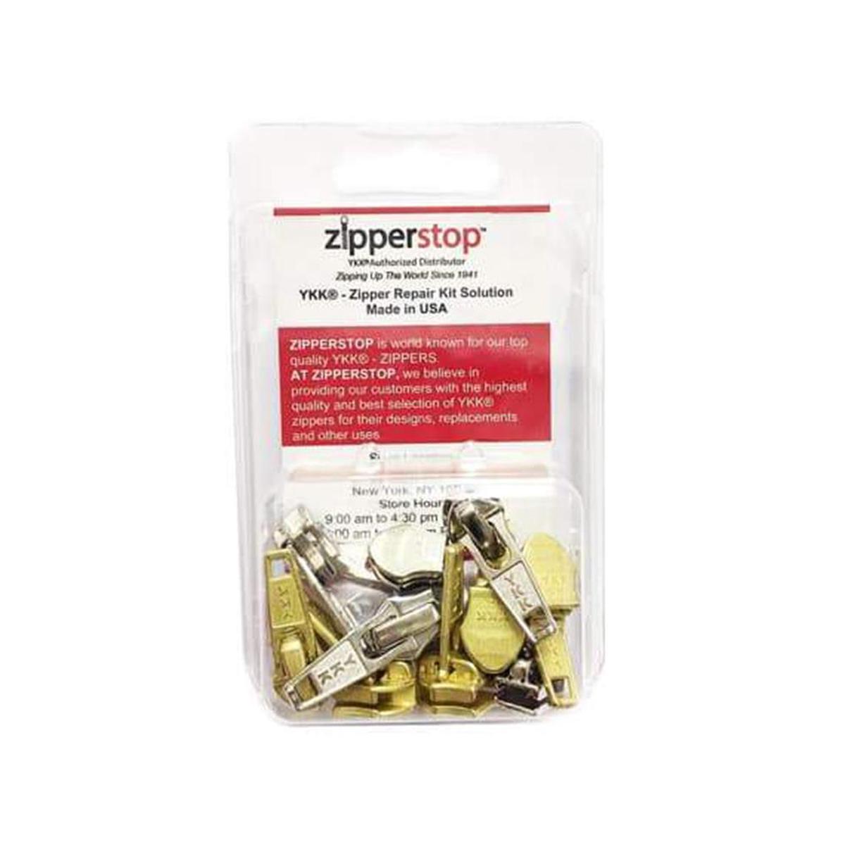 ZipperStop Wholesale - Zipper Repair Kit Solution YKK 5 Coil Auto Slider with Top and Bottom Stopper Metal