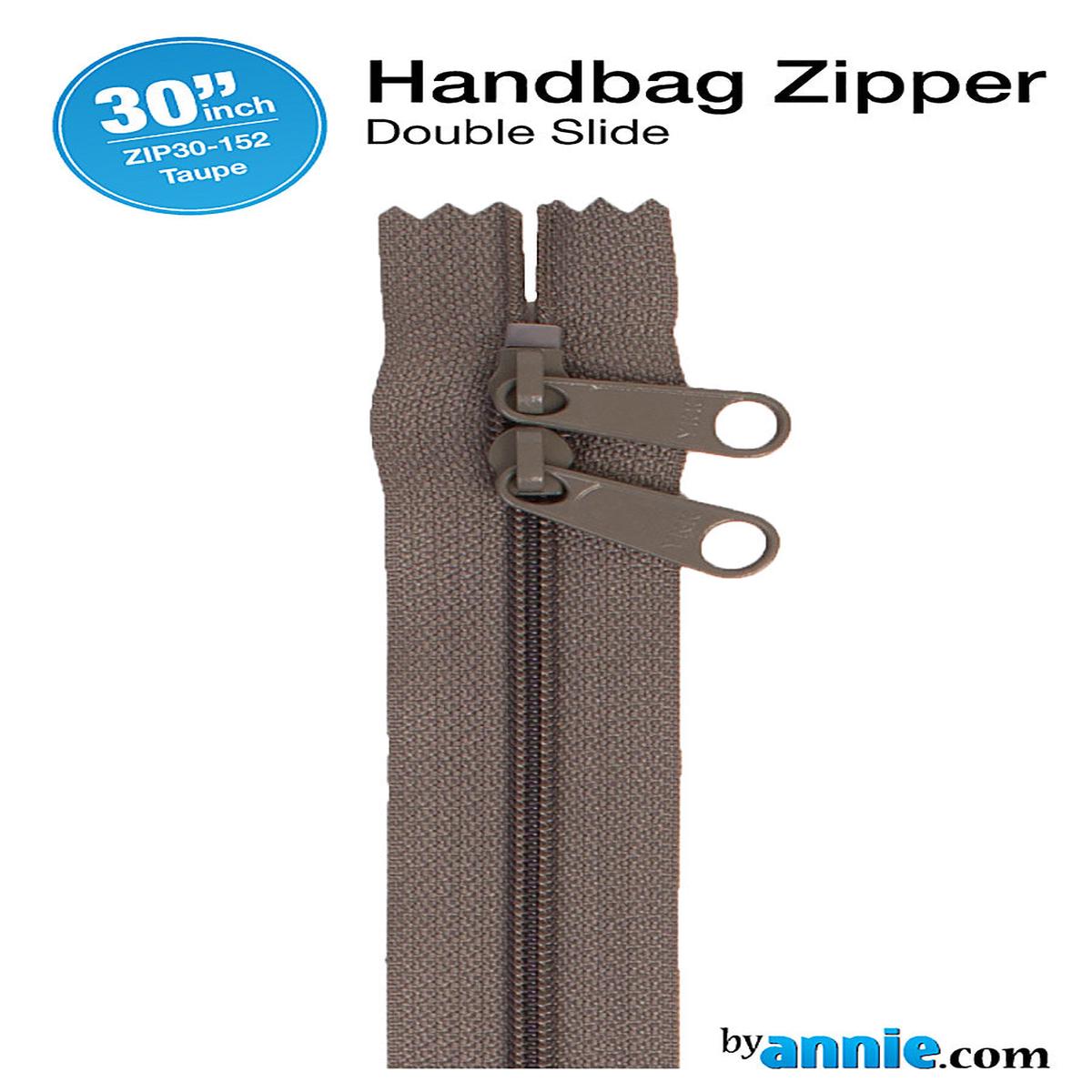 30 Inch Double Slide Nylon Coil Zipper #4.5 from By Annie - Taupe