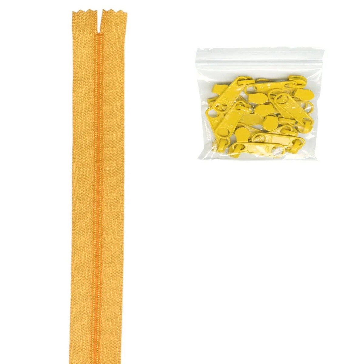 4 yards of 16mm 45 Zipper Chain and 16 Ex-Large Buttercup