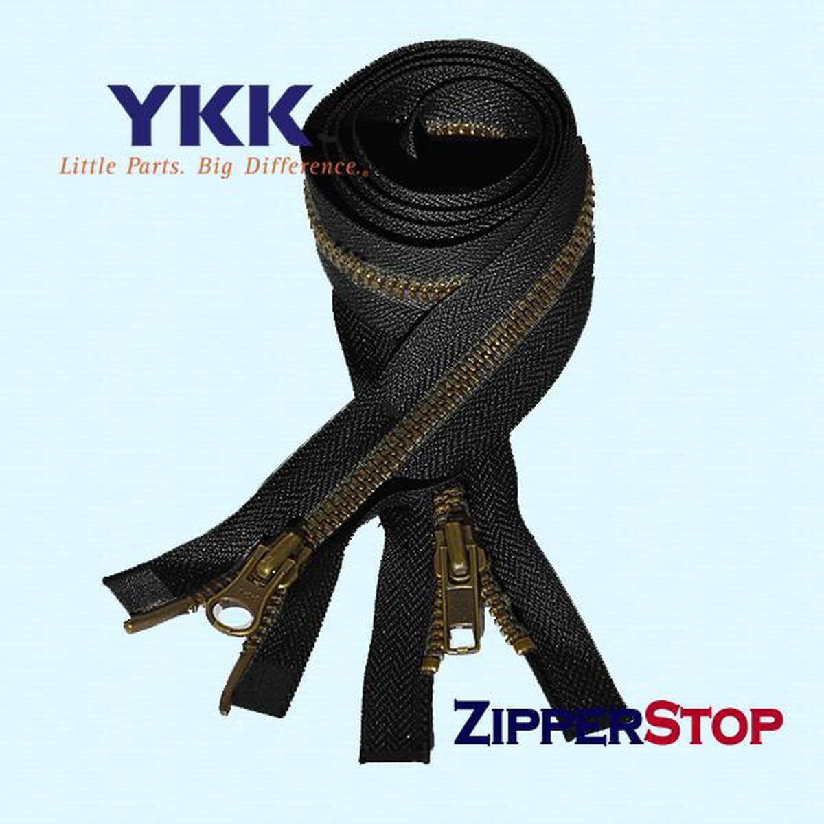 YKK 5 2-Way Antique Brass - 48 - Jacket Separating