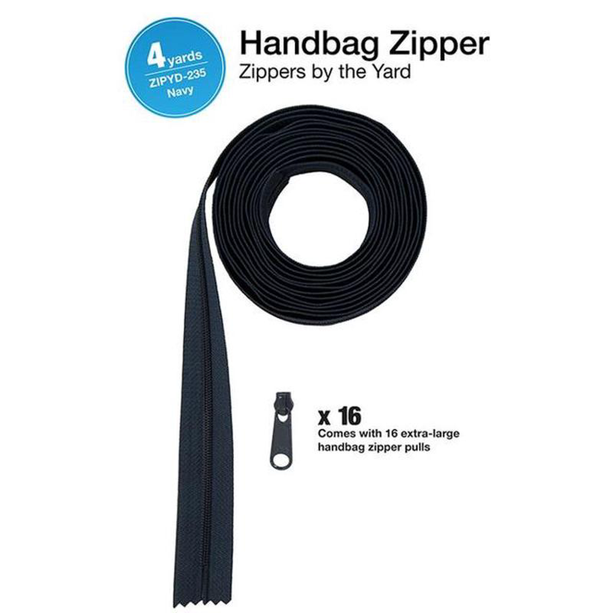 Zipper 4yds Pulls Navy Blue Pattern By Annie8217s BYA-ZIPYD-235