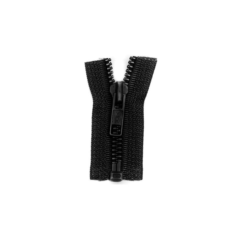 #5 Metal, Black, 24" YKK Separating Bomber Jacket Zipper with Black Oxide Teeth