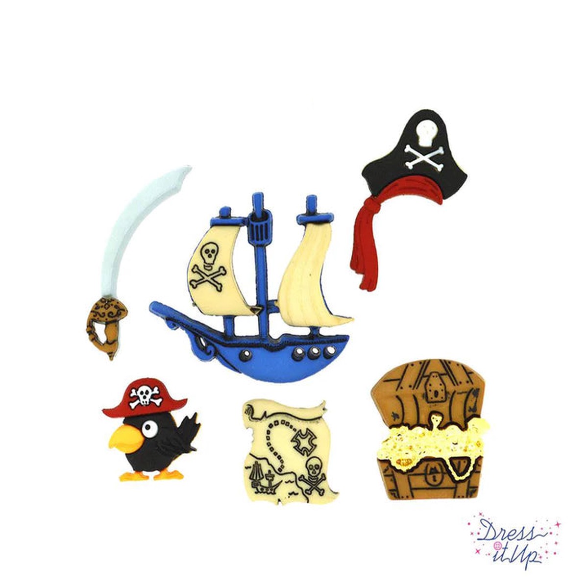 Dress It Up Creative Button Collection, Pirates - 4045