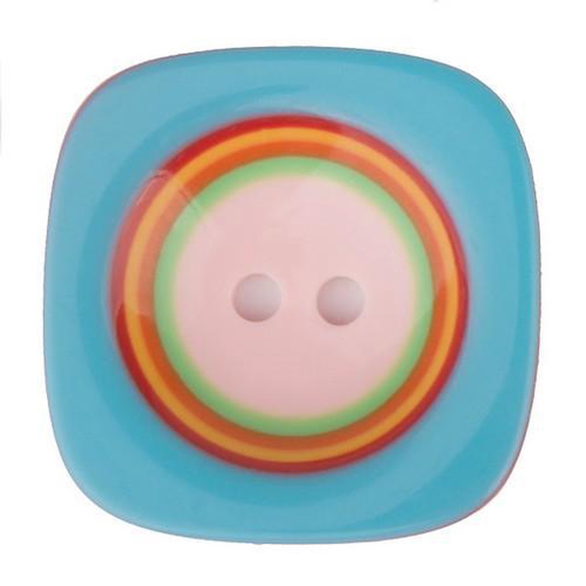 Italian Buttons Rainbow Square Rimmed Button