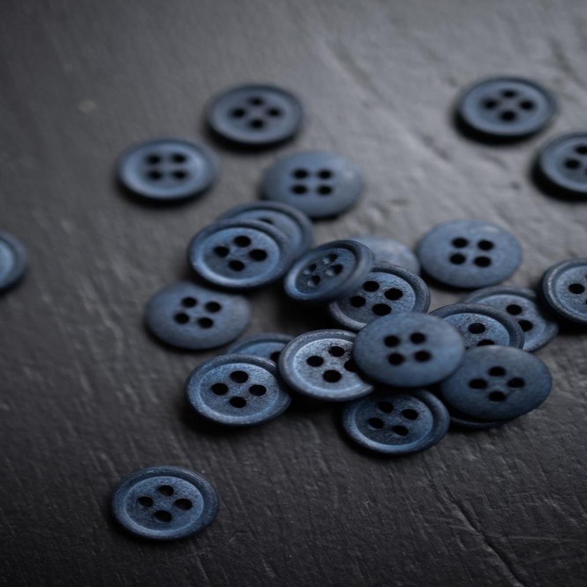 Organic Cotton Button - Various Colors - European Import - Merchant & Mills - 11mm & 15mm - Mid Teal 11mm