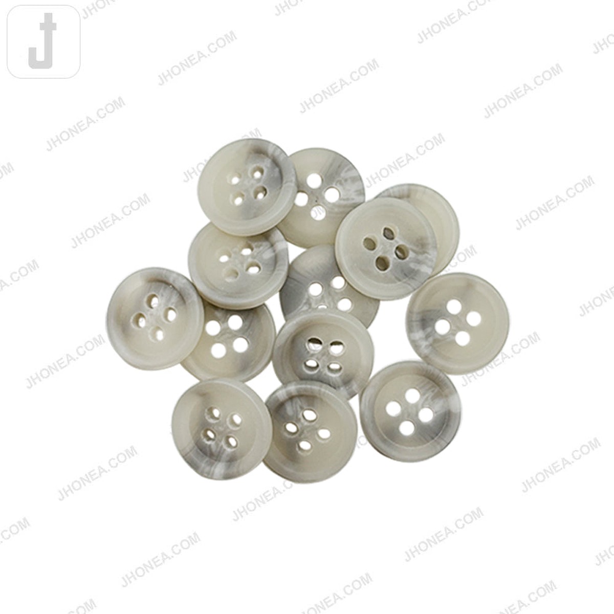 Stylish Light Grey Round Polyester Button for Formal Shirts