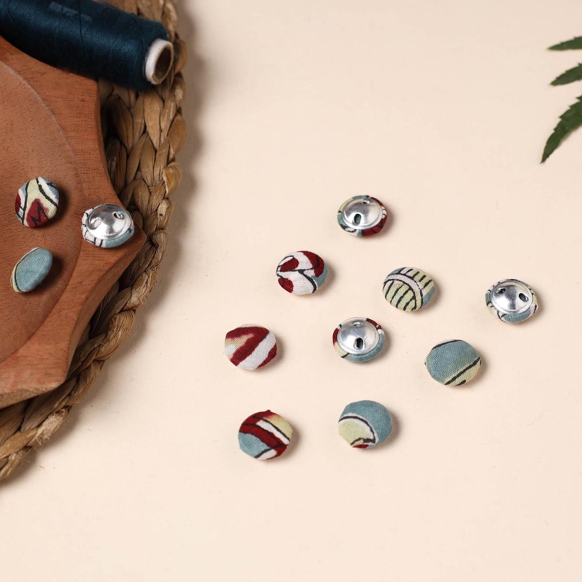 1.5cm Handmade Fabric Button Small (Set Of 12) 166