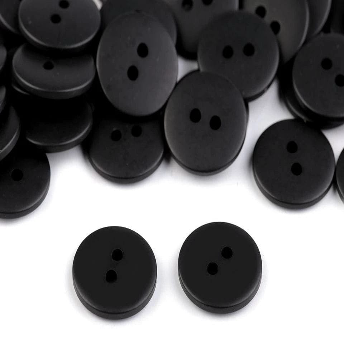 Plastic buttons 15 mm - black matte