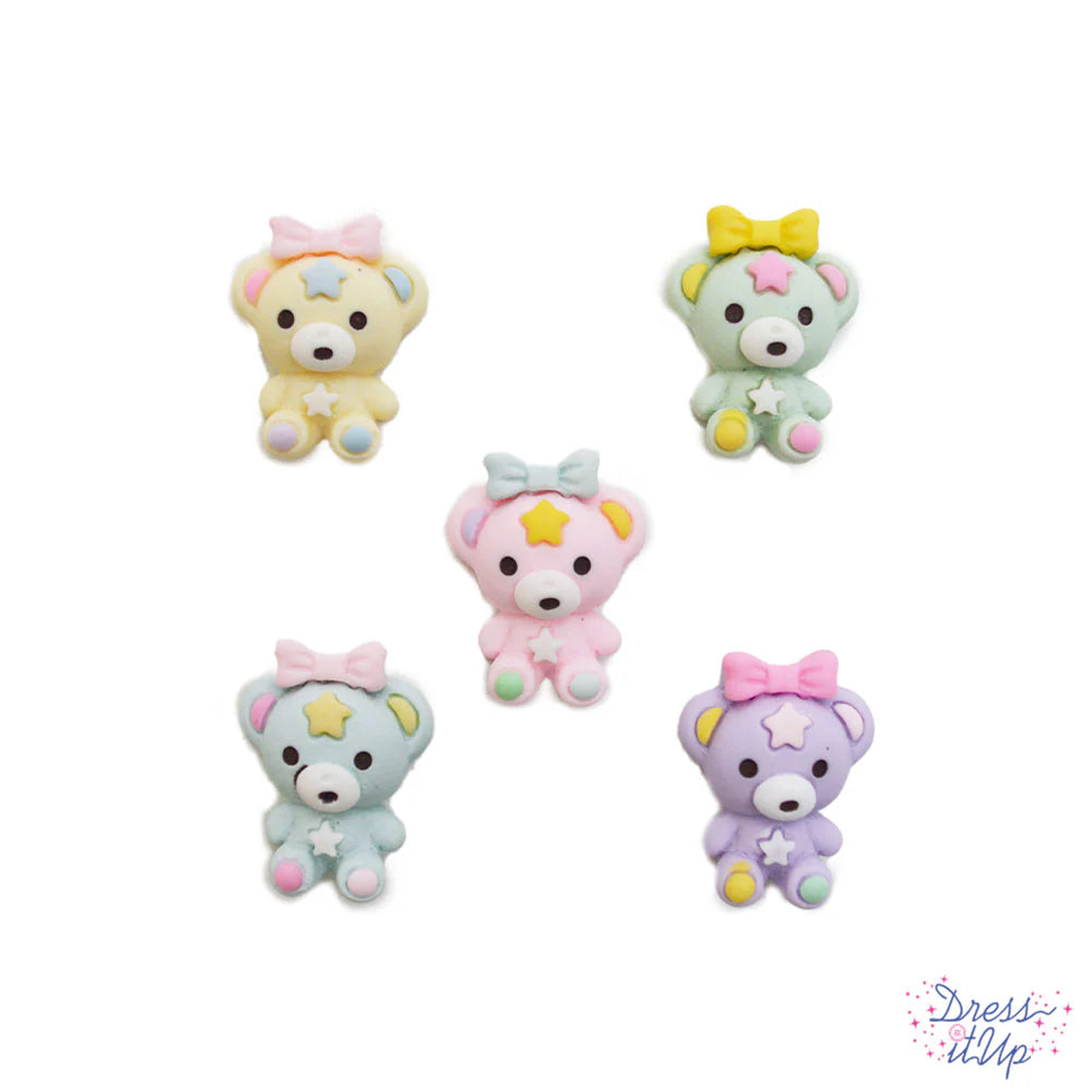 Dress It Up Baby Bears Flat Backs, 5-Pack