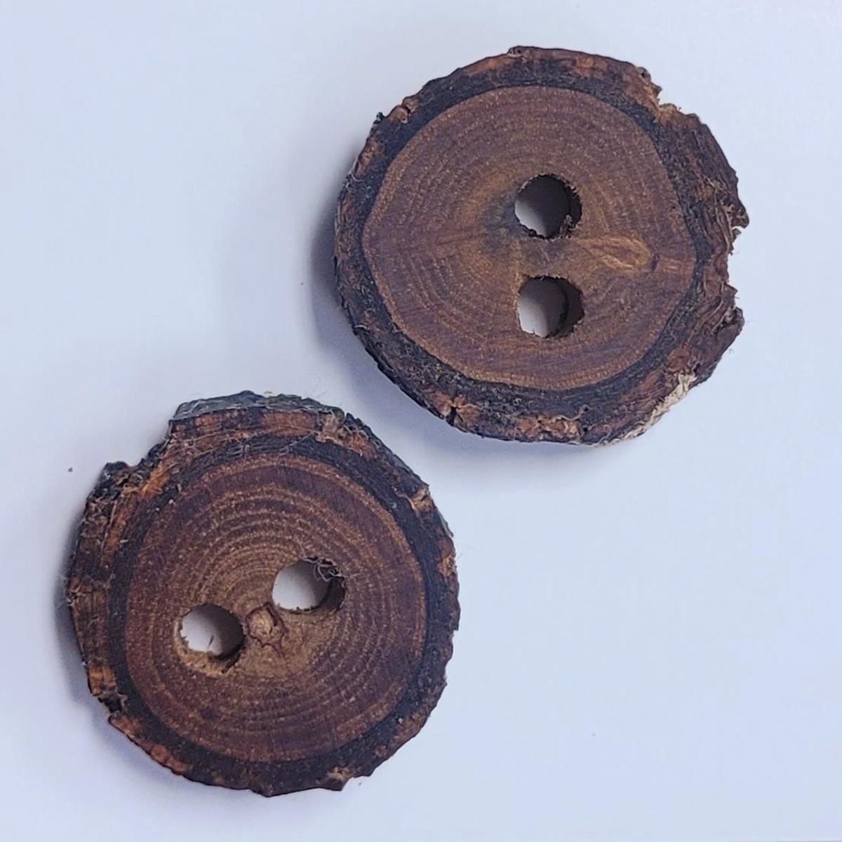 Handmade Walnut 2-Hole Button - 2 Pack, Small
