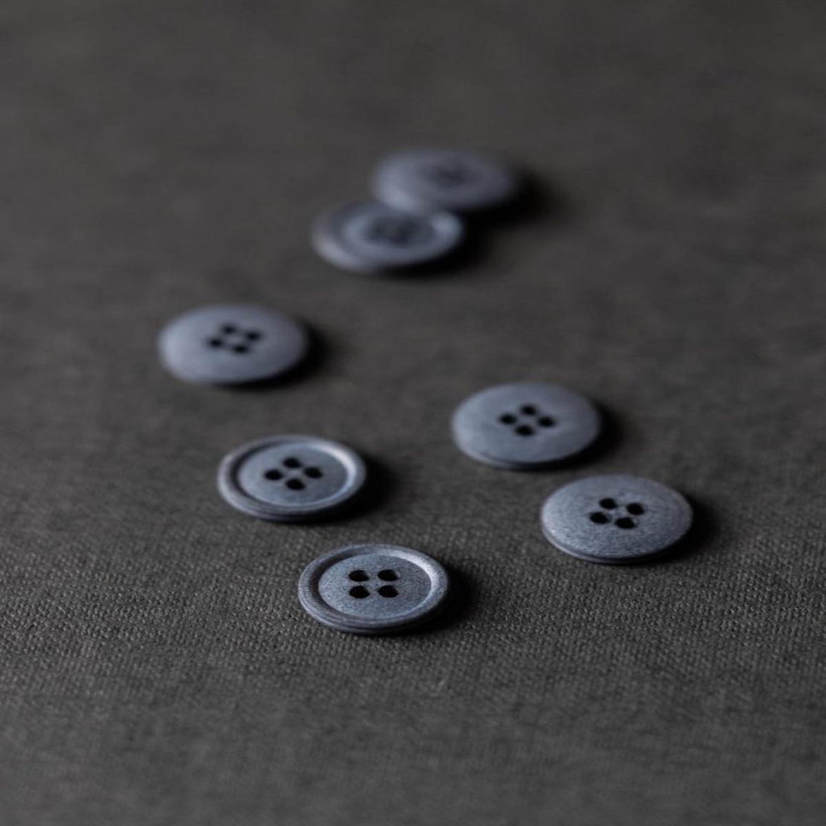 Organic Cotton Button - Various Colors - European Import - Merchant & Mills - 11mm & 15mm - Silt Grey 15mm