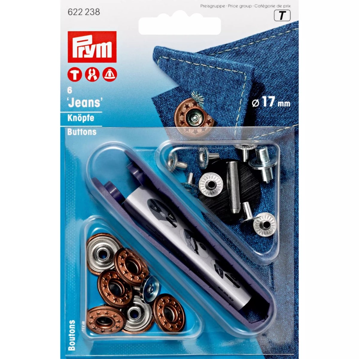 Prym Non-Sew Jeans Buttons