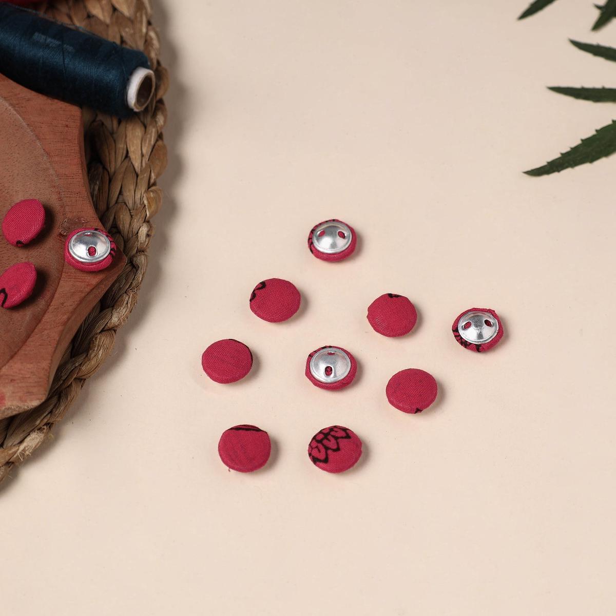 1.5cm Handmade Fabric Button Small (Set Of 12) 137