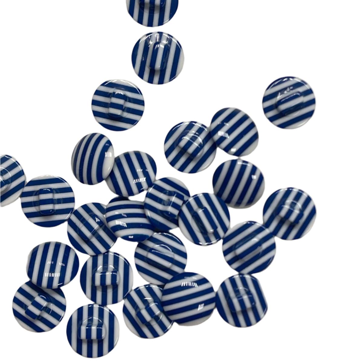 Buttons on legs 13 mm - blue and white striped