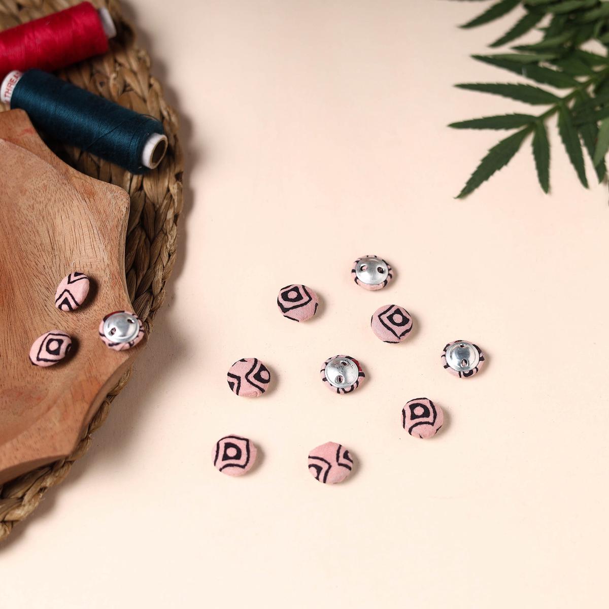 1.5cm Handmade Fabric Button Small (Set Of 12) 94