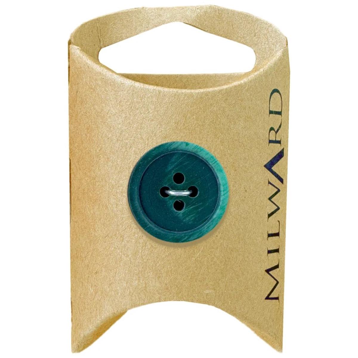 15mm Emerald Poly 4-Hole Buttons - 5 Pack