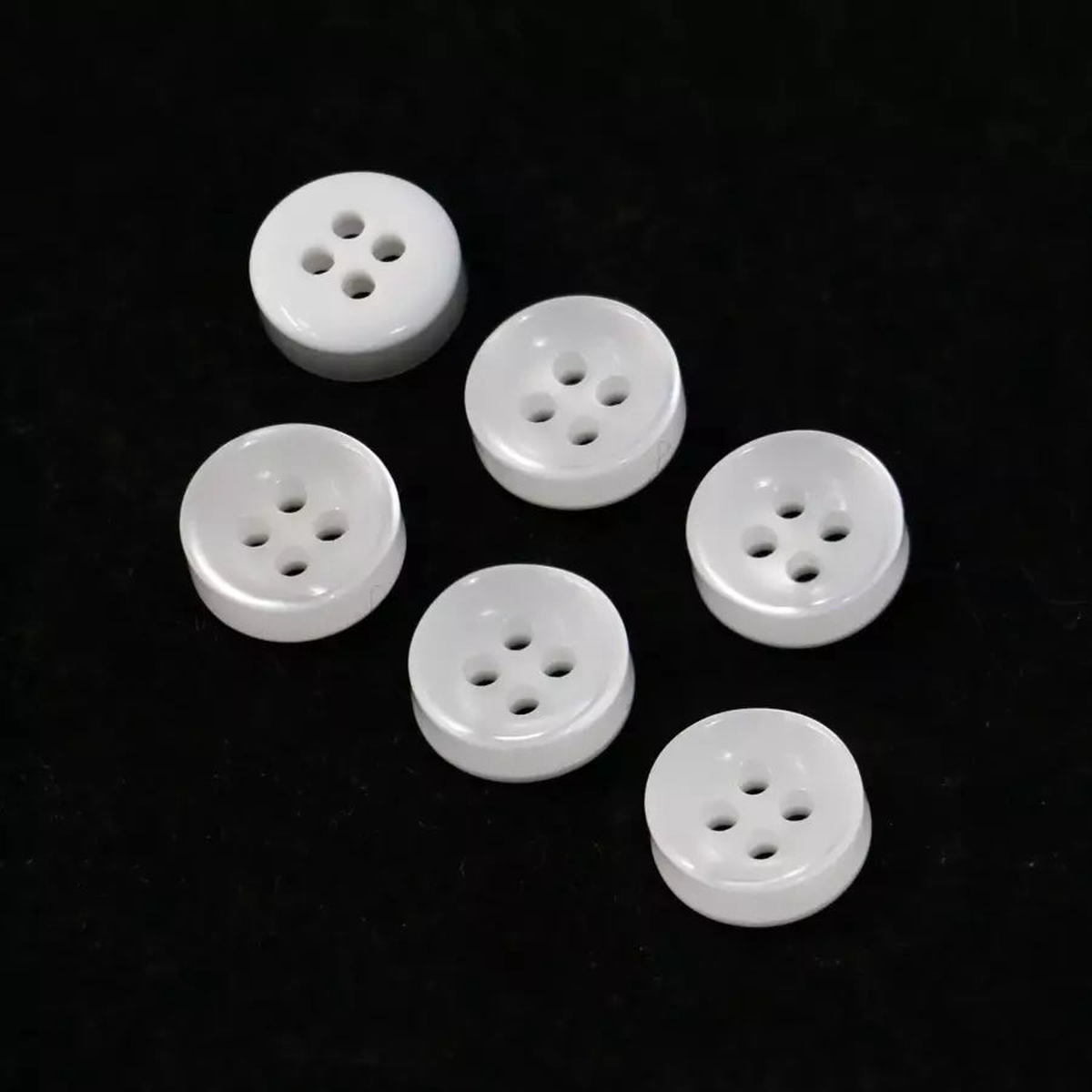 White Resin Buttons Durable for Shirts & DIY Crafts - 14L/16L
