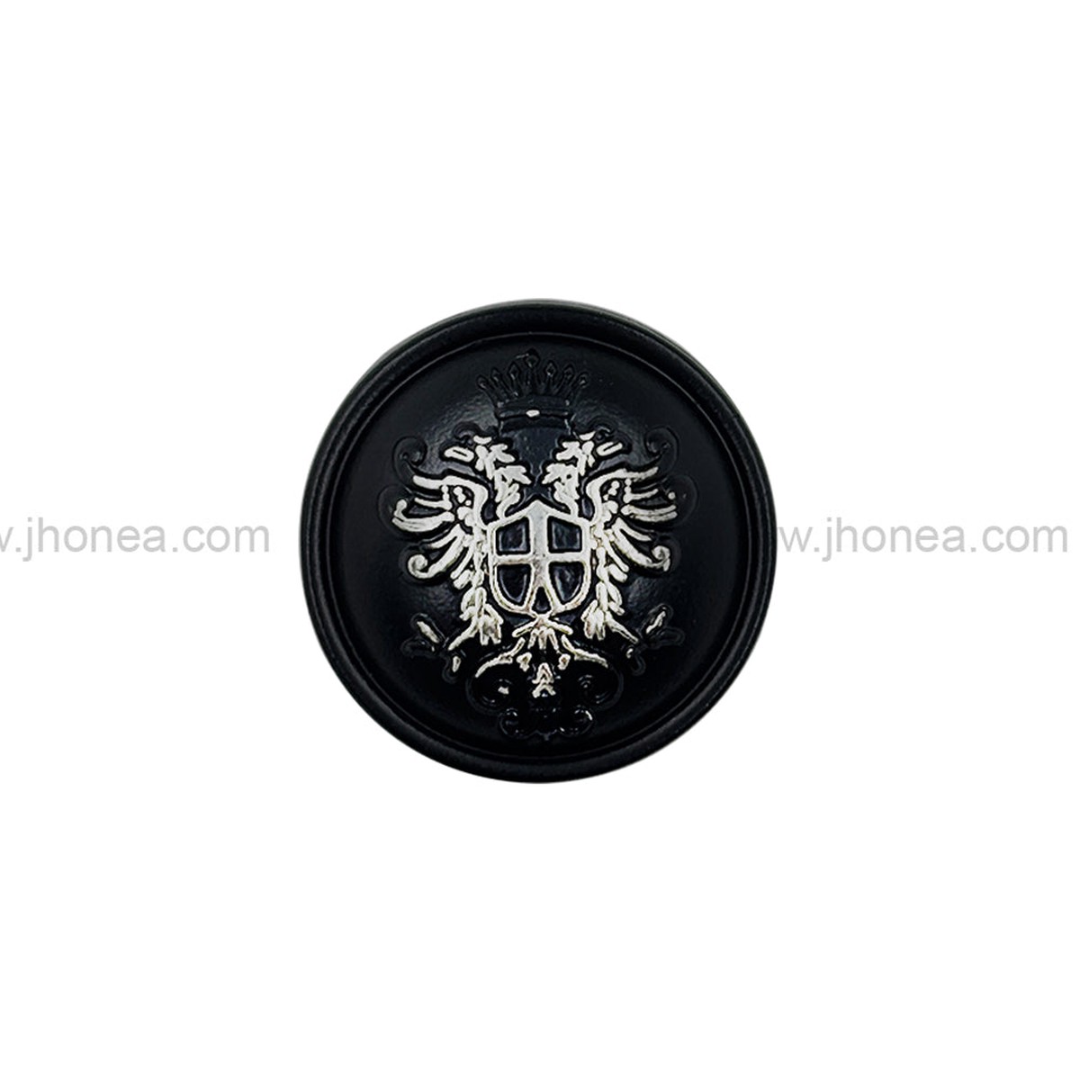 Matte Black Designer Round Shape Engraved Shank Metal Button