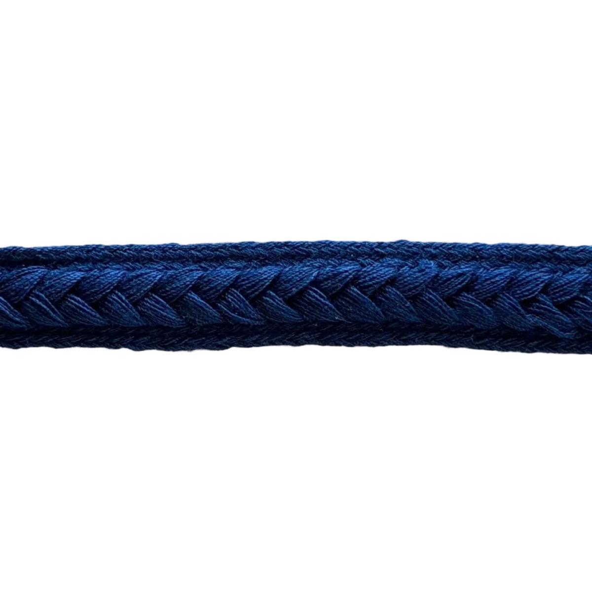 1/2" Bright Navy Cotton Braided Trim (Made in France)