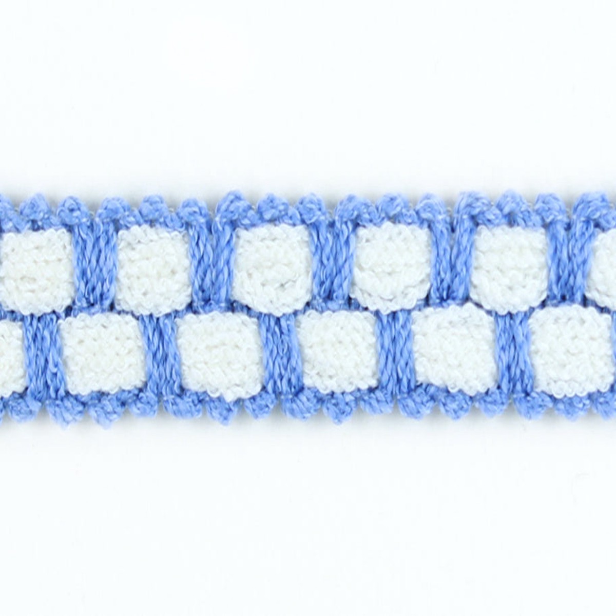 1/2" French Blue & White Wool Braided Trim