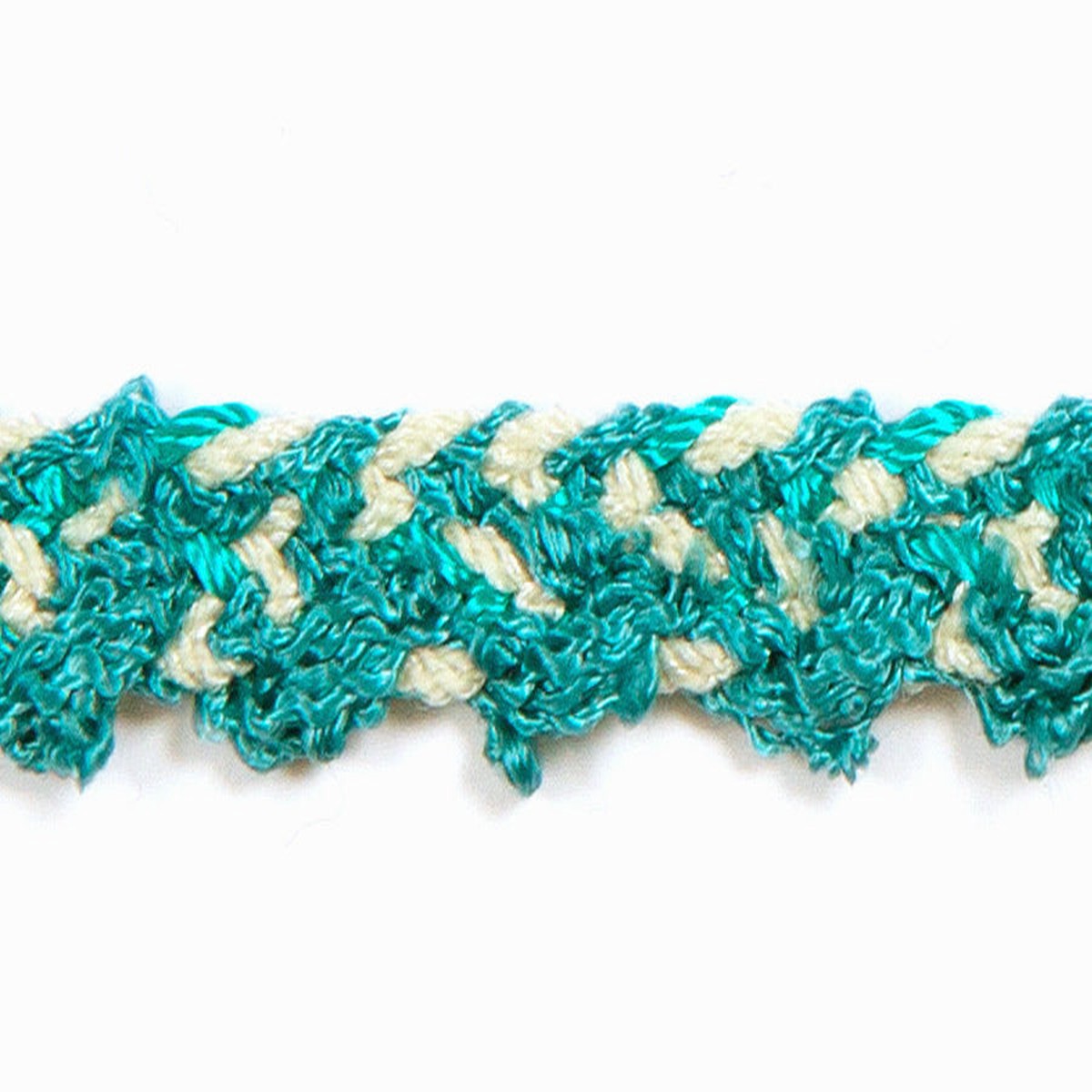 1/2" Off White & Shades of Turquoise Braided Trim