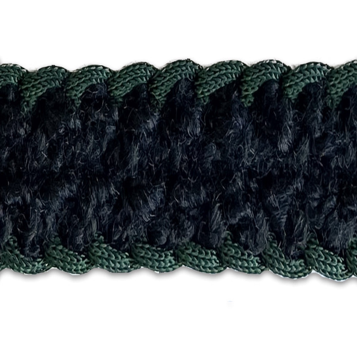1" Forest & Onyx Textured Braided Trim (Made in France)