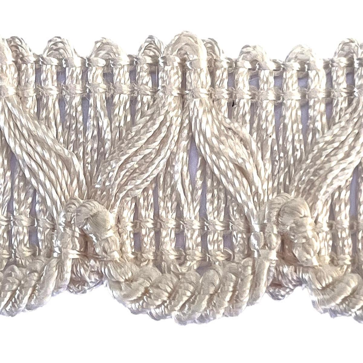 7/8" Scalloped Pale Bone Gimp Edging Trim (Made in Austria)