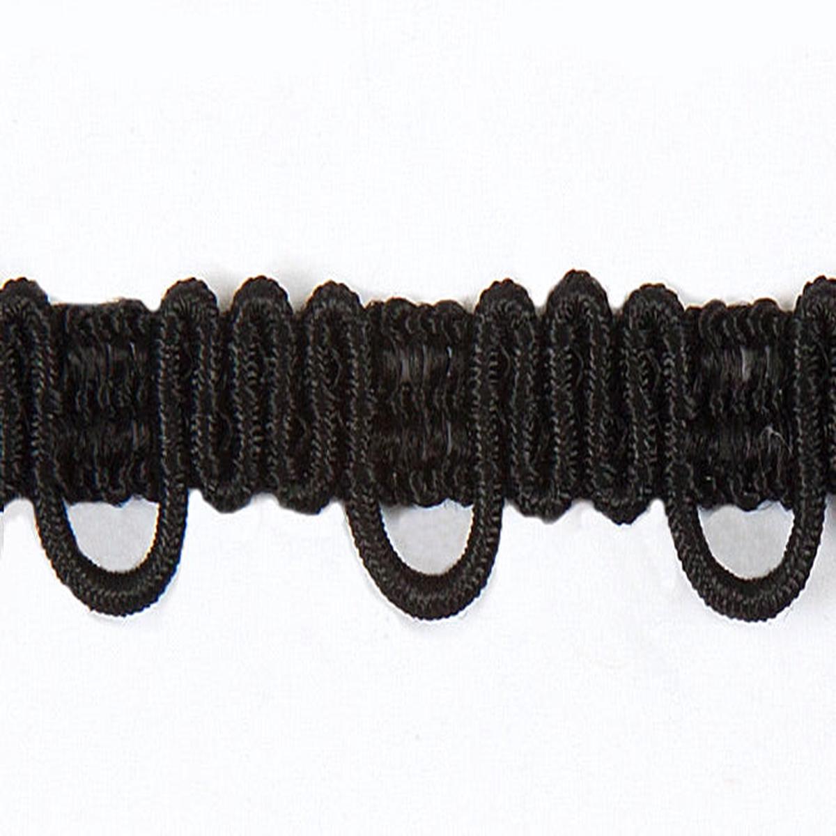 Black Bridal Button Loop Trim