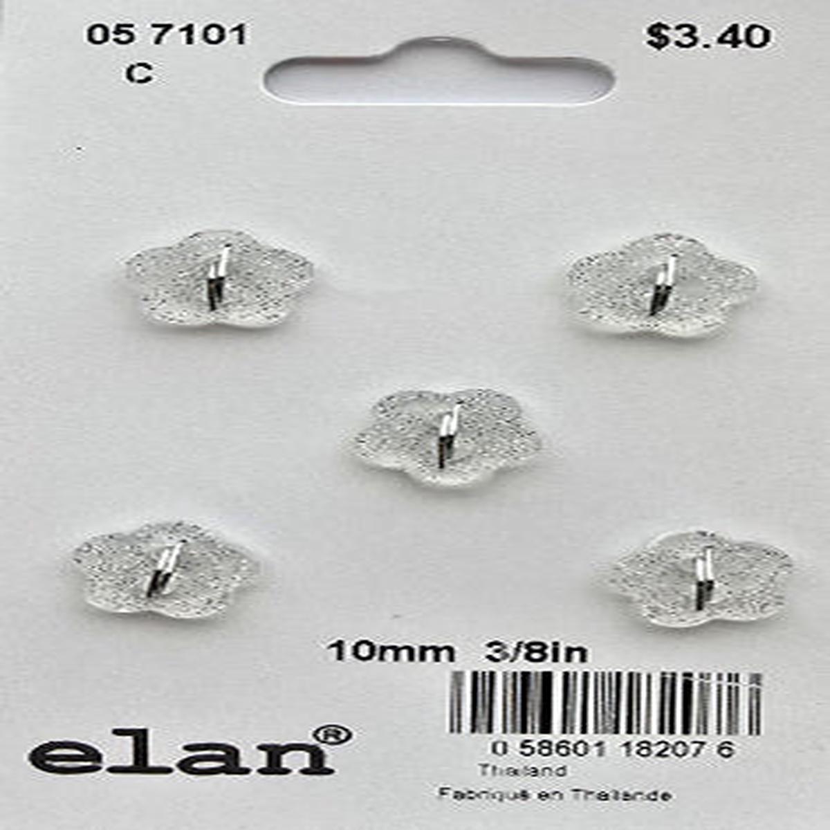 Elan Sparkle Clear Flower 2-Hole Button, 10mm (3/8")