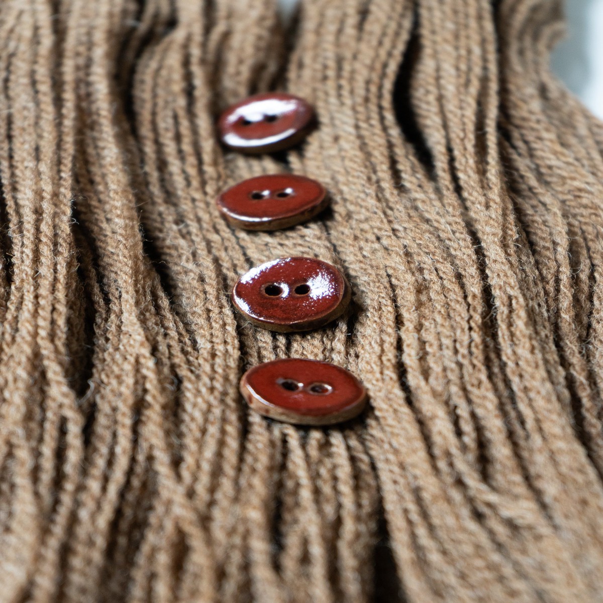 Red Brick 23mm Ceramic Linda's Button