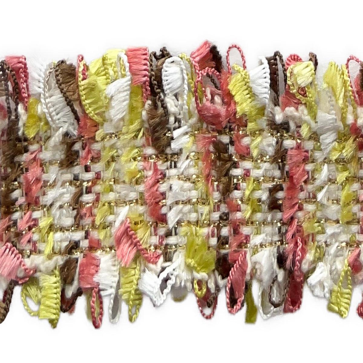 1 1/4" Golden Chartreuse Tropical Cocktail Boucl Trim (Made in France)