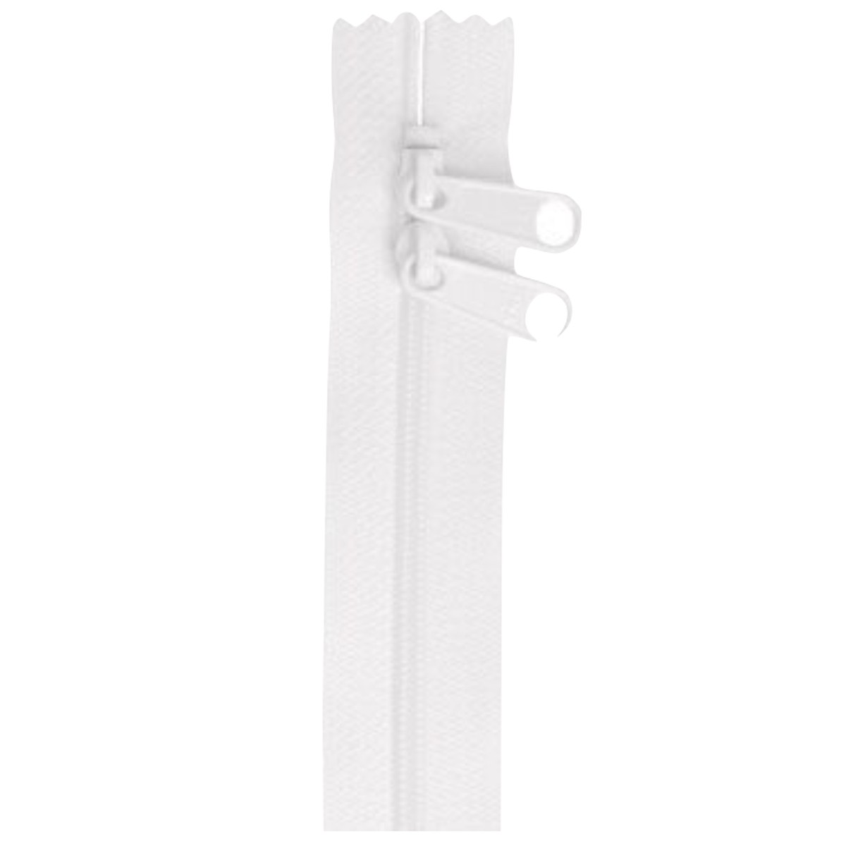 40" Handbag Zip - Double-slide - White