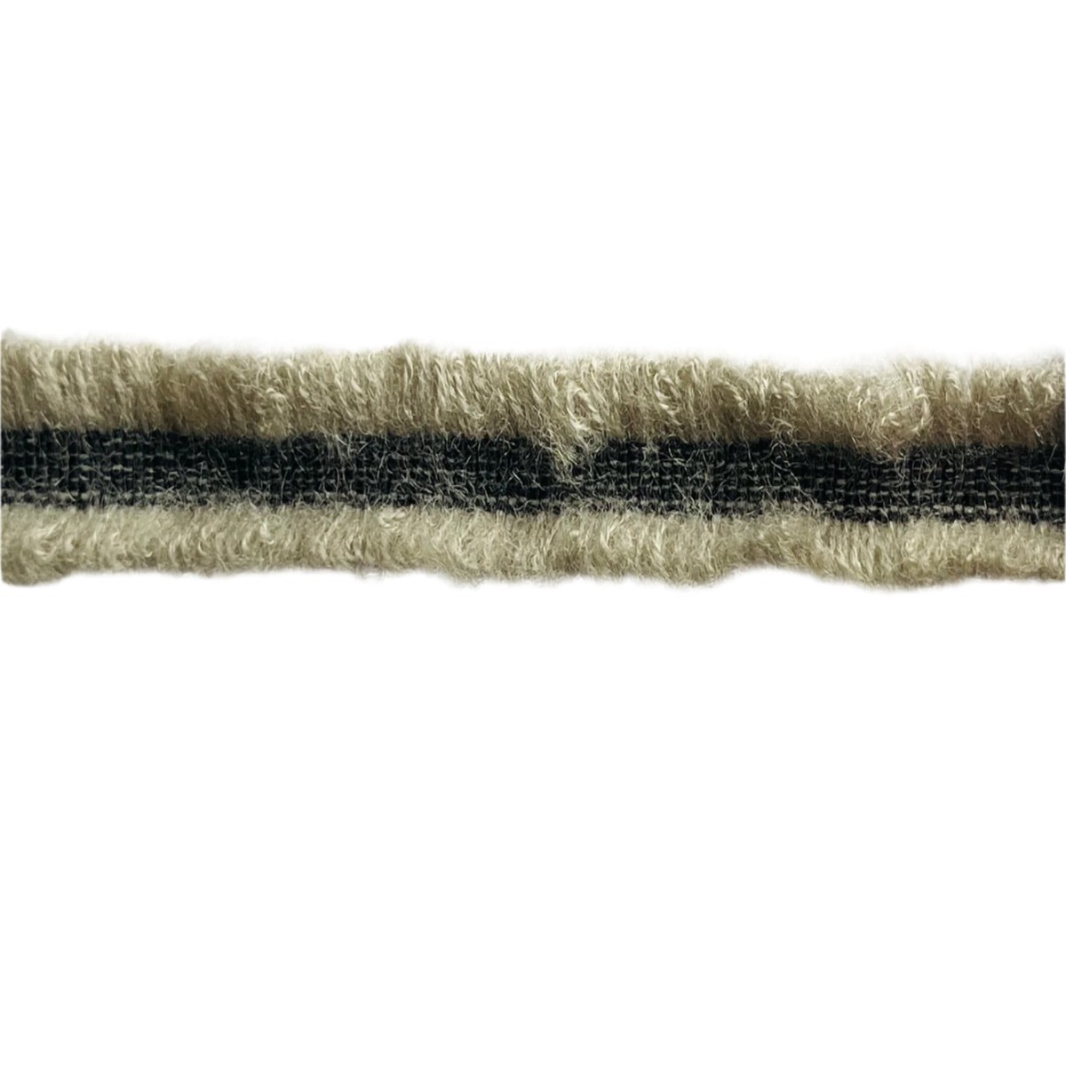 7/8" Black & Cool Straw Knit Trim (Made in France)