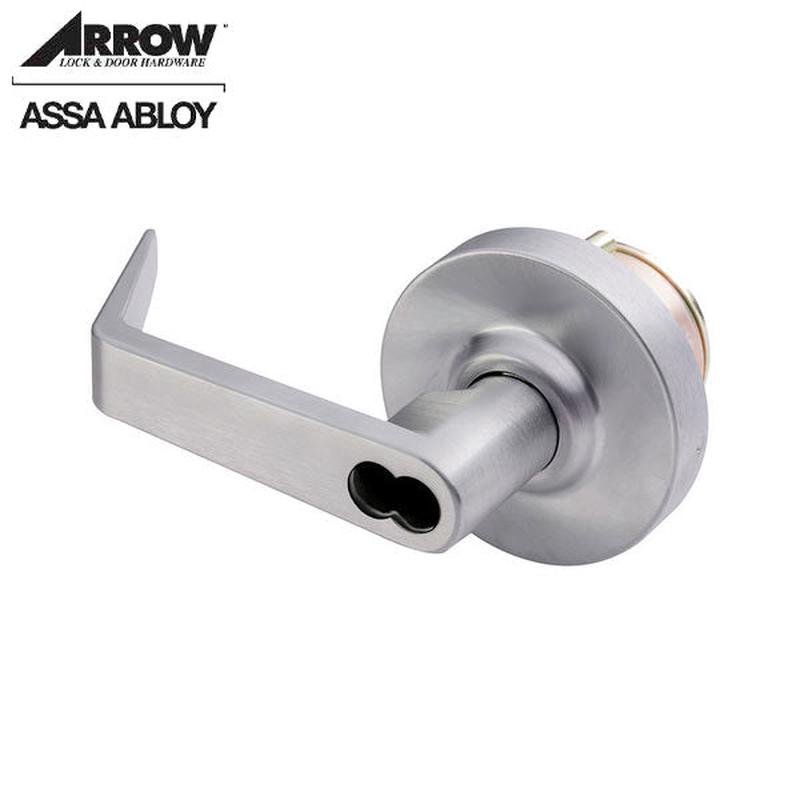 Arrow - SRX82 - Sierra Lever Trim - Night Latch - SFIC Less Core - Storeroom - Satin Chrome - Trim Only - Grade 1