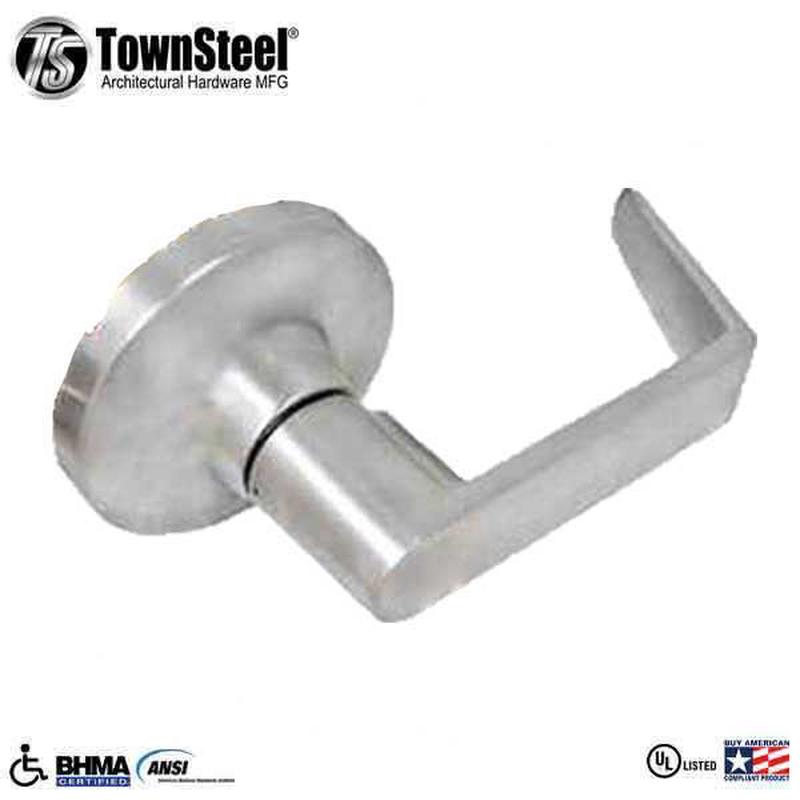 TownSteel - ED8900LS - Sectional Lever Trim - Passage - LS Regal Lever - Non-Handed - Compatible with Rim, SVR, LBR & 3 Point Push Bars - Satin Chrome - Grade 1