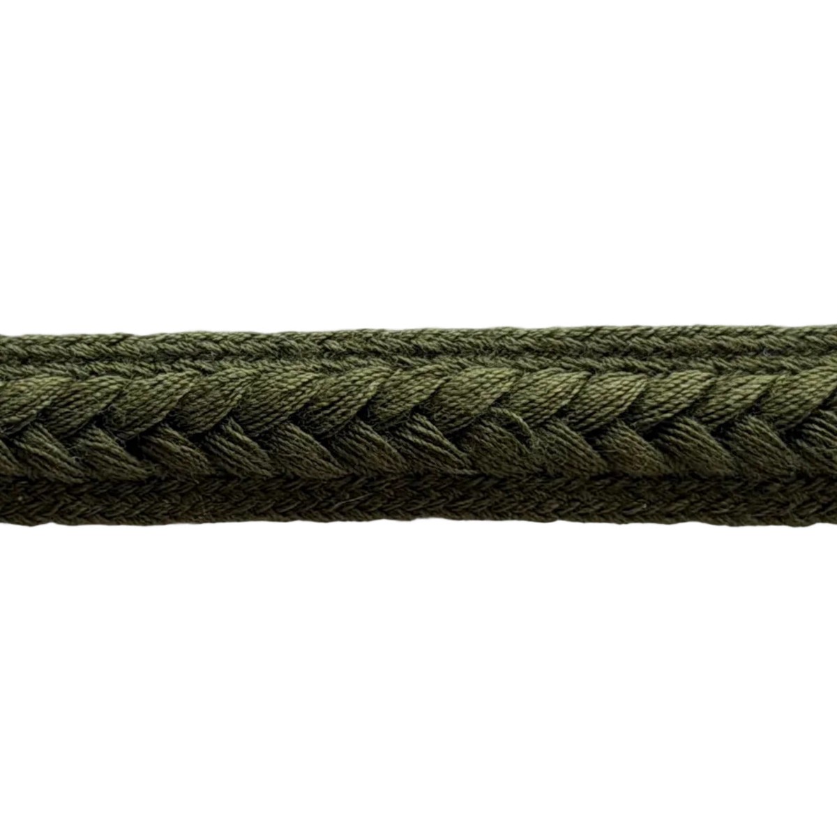 1/2" Moss Green Cotton Braided Trim (Made in France)