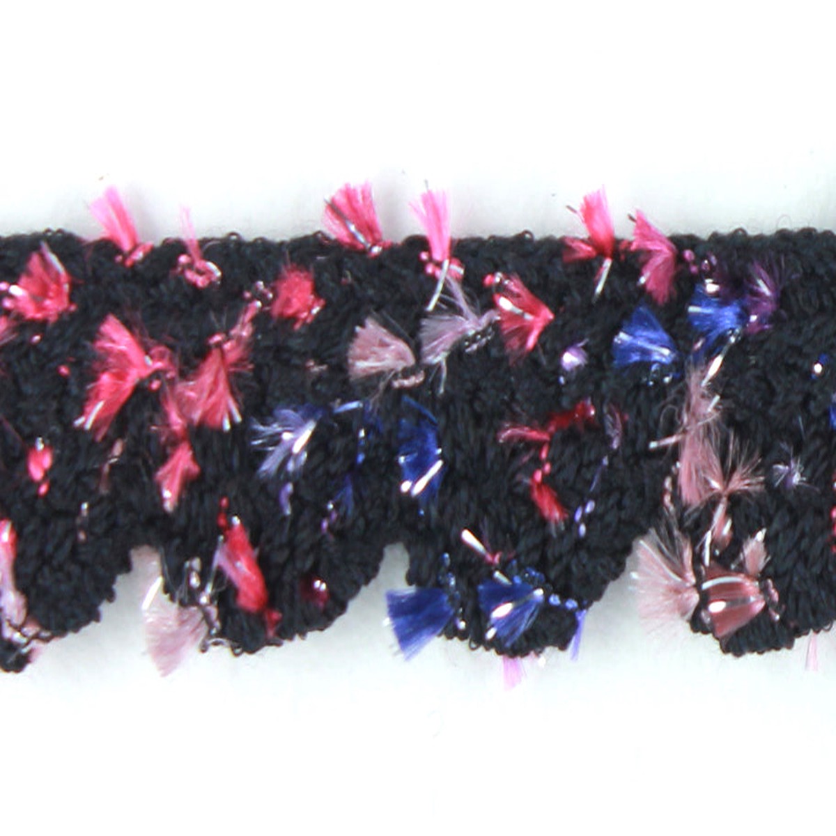 7/8" Black & Plum Braided Wool Edging Trim