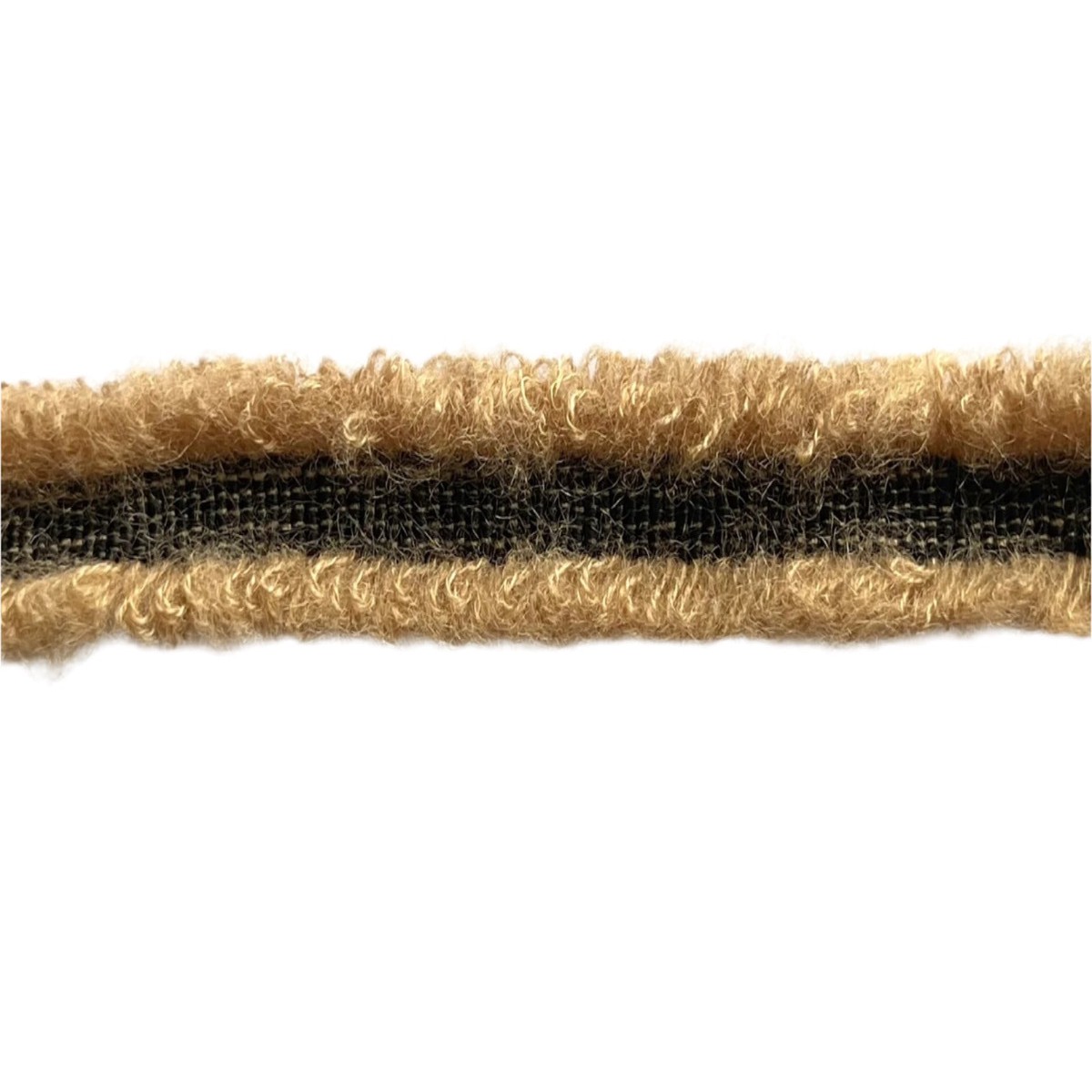 7/8" Light Caramel & Black Knit Trim (Made in France)