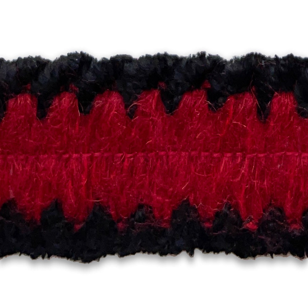 1 1/4" Plush Carmine & Ebony Boucl Trim (Made in France)