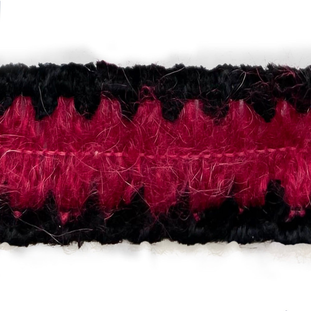 1 1/8" Tufted Ripe Raspberry & Coal Trim (Made in France)