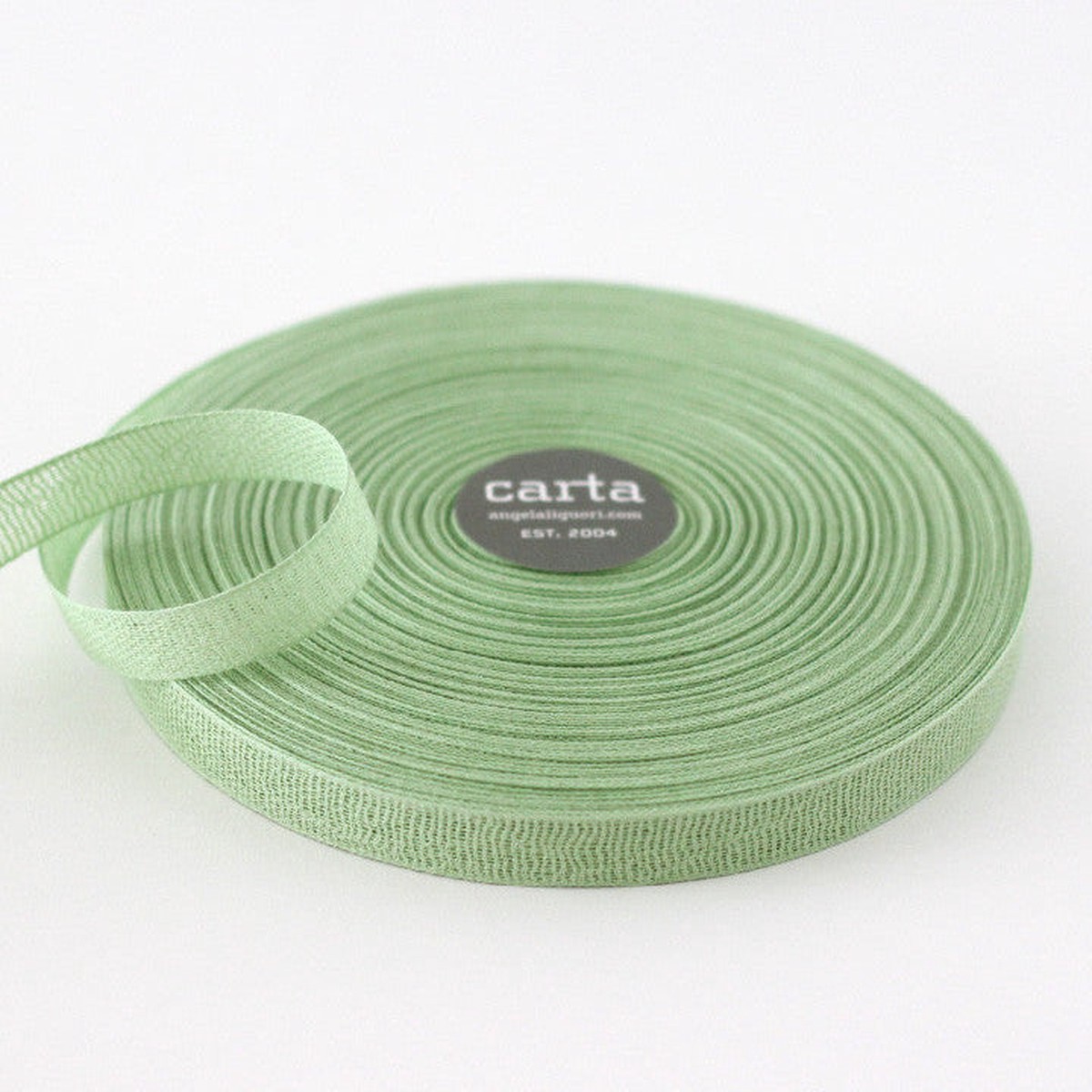 Loose-Weave Cotton Ribbon Mint
