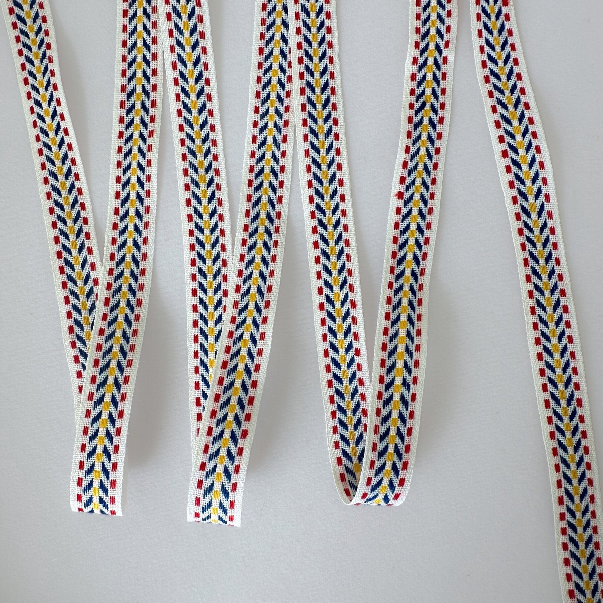 Vintage Primary Colors Reversible Jacquard Ribbon