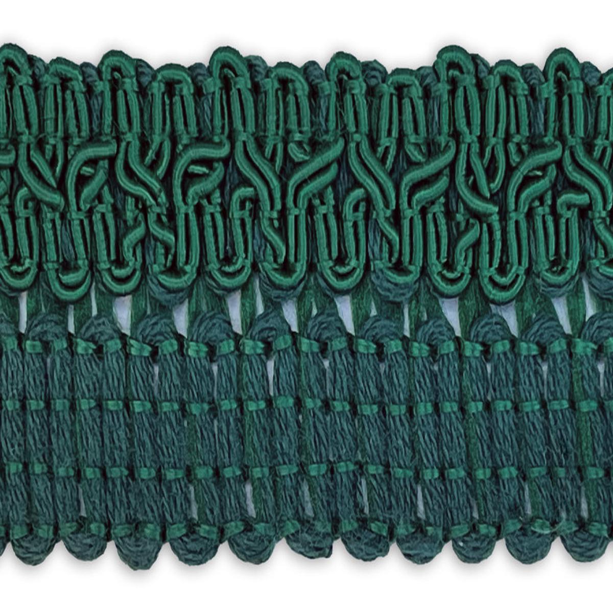 1 1/2" Hunter Green Fold-Over Polyester Gimp Trim (Made in Germany)