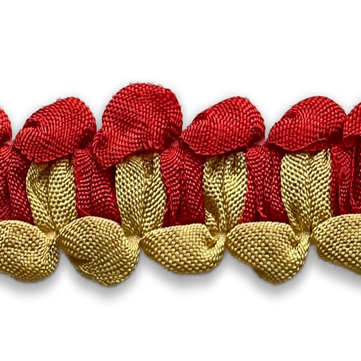 5/8" Venetian Red & Muted Gold Braided Trim (Made in USA)
