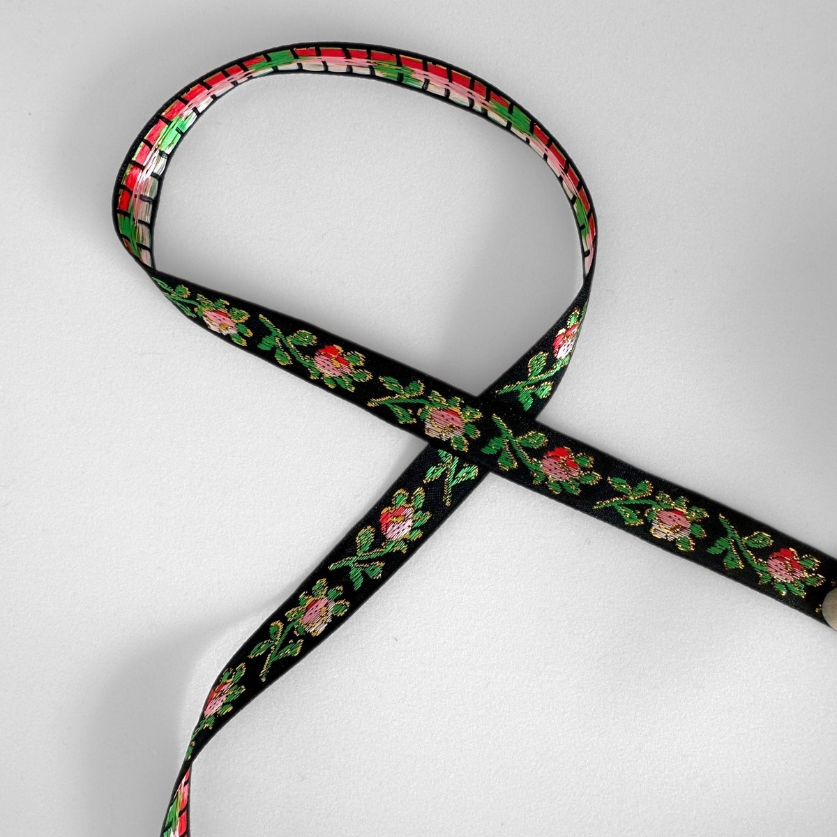 Vintage Metallic Floral Jacquard Ribbon