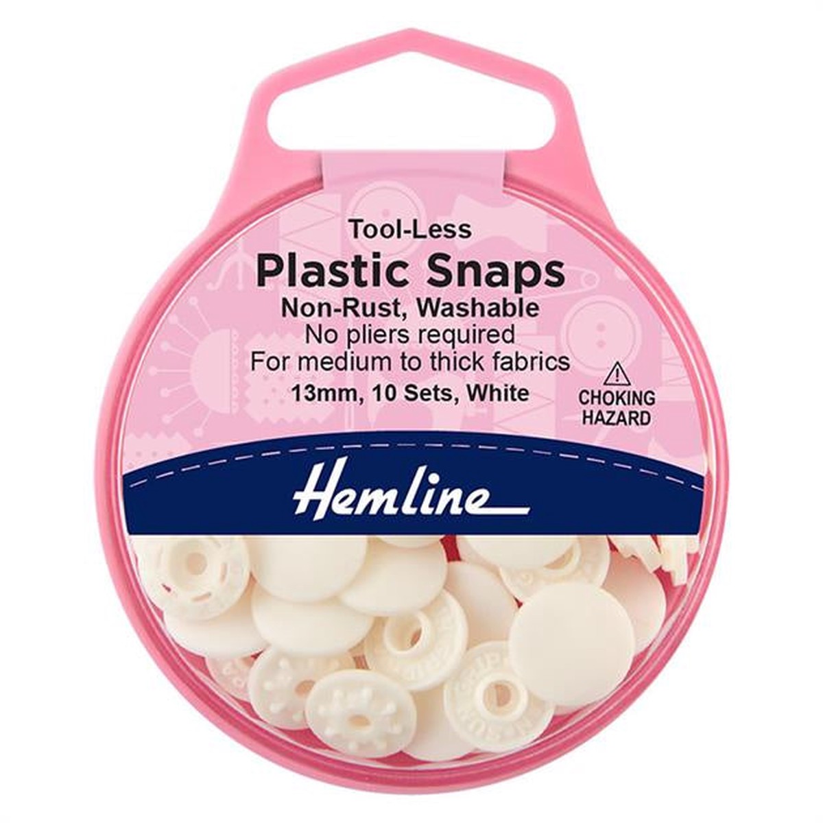Tool-Less Plastic Snaps - 13mm - White