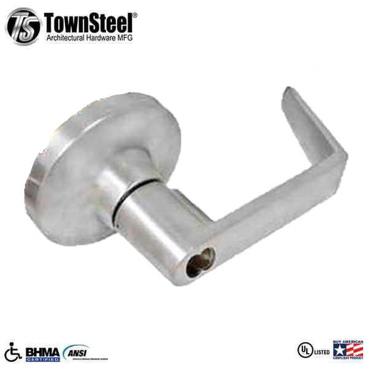 TownSteel 8211 ED8900LS 8211 Sectional Lever Trim 8211 Entrance 8211 LS Regal Lever 8211 Non-Handed 8211 Schlage SFIC Prepped 8211 Compatible with Rim SVR LBR 038 3 Point Push Bars 8211 Satin