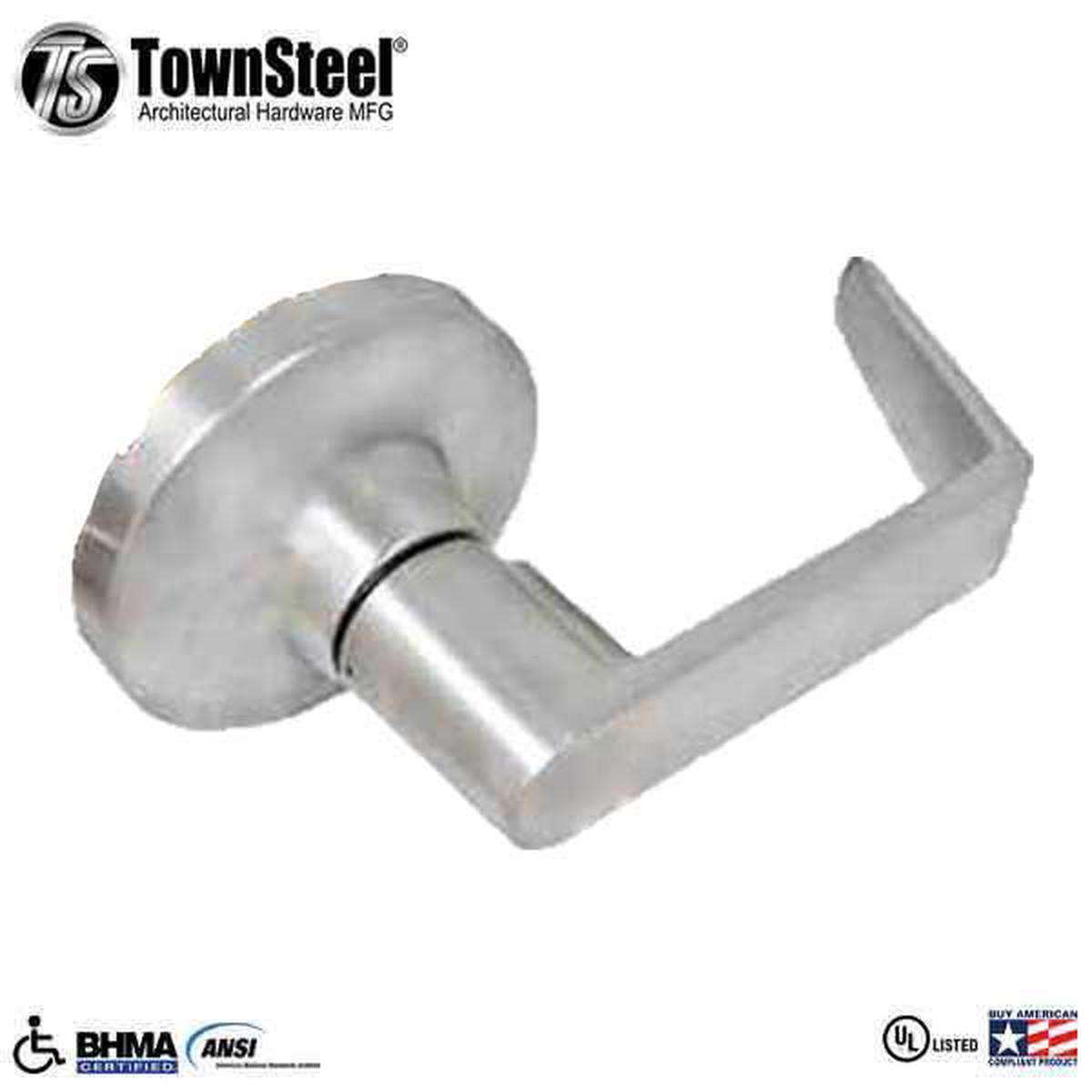 TownSteel 8211 ED8900LS 8211 Sectional Lever Trim 8211 Passage 8211 LS Regal Lever 8211 Non-Handed 8211 Compatible with Rim SVR LBR 038 3 Point Push Bars 8211 Satin Chrome 8211 Grade 1