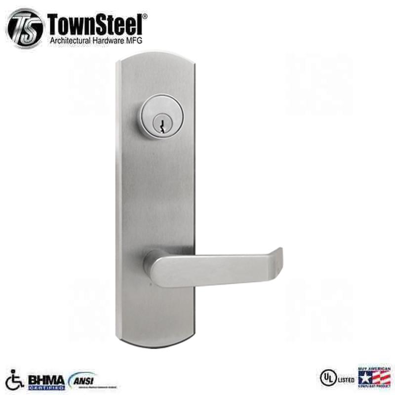 TownSteel - ED5500E - Escutcheon Lever Exit Trim - 2-3/4 " Backset - for ED5500/ED5600 Exit Devices - Storeroom Function - Satin Chrome - Grade 1