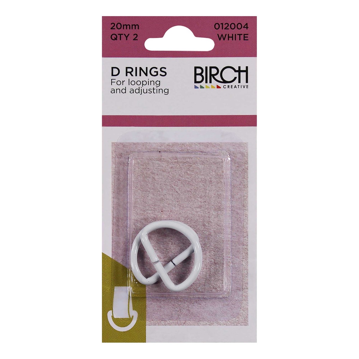 2 x D-Rings - 20mm - White